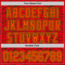 Загрузить изображение в средство просмотра галереи, Custom Red Orange Black-Yellow 3D Pattern Design Burner Costumes Animal Tiger Print Authentic Baseball Jersey