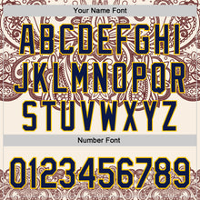 Загрузить изображение в средство просмотра галереи, Custom Cream Navy Red-Yellow 3D Pattern Design Burner Costumes Paisley Bandana Authentic Baseball Jersey