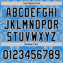 Загрузить изображение в средство просмотра галереи, Custom Electric Blue Black-White 3D Pattern Design Burner Costumes Paisley Bandana Authentic Baseball Jersey