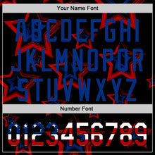 Charger l'image dans la galerie, Custom Red USA Flag Black-Royal 3D America-Inspired Authentic Baseball Jersey