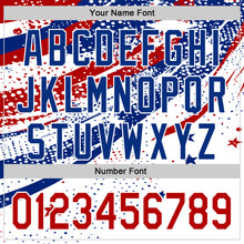 Загрузить изображение в средство просмотра галереи, Custom White Red-Royal 3D American Flag America-Inspired Authentic Baseball Jersey