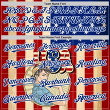 Load image into Gallery viewer, Custom Cream Red Royal-White 3D Retro American Flag Authentic Baseball Jersey