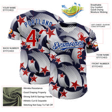 Загрузить изображение в средство просмотра галереи, Custom White Red Navy-Royal 3D American Flag America-Inspired Authentic Baseball Jersey