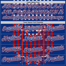 Laden Sie das Bild in den Galerie-Viewer, Custom Royal Red-White 3D Retro American Flag Authentic Baseball Jersey
