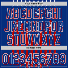 Laden Sie das Bild in den Galerie-Viewer, Custom Royal Red-White 3D Retro American Flag Authentic Baseball Jersey