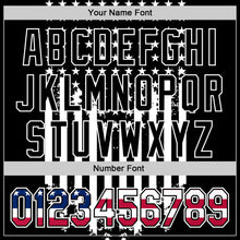 Загрузить изображение в средство просмотра галереи, Custom Black USA Flag-White 3D Retro American Flag Authentic Baseball Jersey