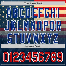Загрузить изображение в средство просмотра галереи, Custom Navy Red Royal-White 3D Gradient Retro American Flag Authentic Baseball Jersey