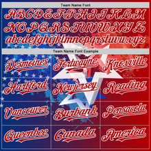 Загрузить изображение в средство просмотра галереи, Custom Red Royal-White 3D Gradient American Flag America-Inspired Authentic Baseball Jersey