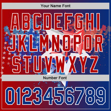 Загрузить изображение в средство просмотра галереи, Custom Red Royal-White 3D Gradient American Flag America-Inspired Authentic Baseball Jersey