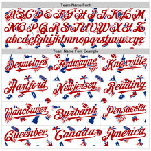 Load image into Gallery viewer, Custom White Black Pinstripe Royal-Red 3D American Flag National Symbols Authentic Baseball Jersey