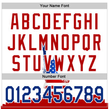 Load image into Gallery viewer, Custom White Black Pinstripe Royal-Red 3D American Flag Statue Of Liberty Authentic Baseball Jersey