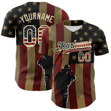 Load image into Gallery viewer, Custom Camo Vintage USA Flag-City Cream 3D American Flag Military Army Authentic Salute To Service Baseball Jersey