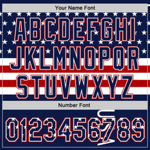 Charger l'image dans la galerie, Custom Navy Star Red-White 3D American Flag Authentic Baseball Jersey