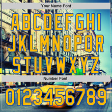 Load image into Gallery viewer, Custom Green Gold-Thunder Blue 3D Pattern Design New York Cityscape Statue Of Liberty Authentic Baseball Jersey