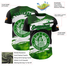Load image into Gallery viewer, Custom Black Grass Green-White 3D Pattern Design Boston Cityscape Stamp Authentic Baseball Jersey