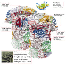 Load image into Gallery viewer, Custom White Crimson-Black 3D Pattern Design Boston Cityscape Stamp Authentic Baseball Jersey