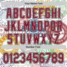 Load image into Gallery viewer, Custom White Crimson-Black 3D Pattern Design Boston Cityscape Stamp Authentic Baseball Jersey