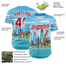 Load image into Gallery viewer, Custom Blue Red-White 3D Pattern Design Philadelphia Cityscape Skyline Authentic Baseball Jersey