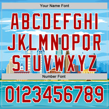 Load image into Gallery viewer, Custom Blue Red-White 3D Pattern Design Philadelphia Cityscape Skyline Authentic Baseball Jersey