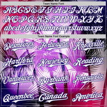 Загрузить изображение в средство просмотра галереи, Custom Purple White-Dark Purple 3D Pattern Design Gradient Miami Cityscape Hawaii Tropical Palm Tree Authentic Baseball Jersey