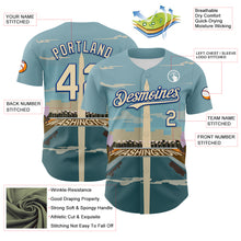 Загрузить изображение в средство просмотра галереи, Custom Blue Cream-Royal 3D Pattern Design Washington Cityscape Skyline Authentic Baseball Jersey