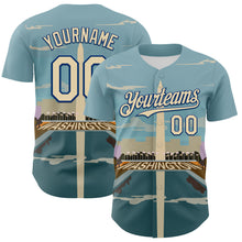 Загрузить изображение в средство просмотра галереи, Custom Blue Cream-Royal 3D Pattern Design Washington Cityscape Skyline Authentic Baseball Jersey