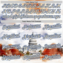 Загрузить изображение в средство просмотра галереи, Custom White Cream-Royal 3D Pattern Design Washington Cityscape United States Capitol Authentic Baseball Jersey