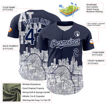 Загрузить изображение в средство просмотра галереи, Custom Navy White 3D Pattern Design Atlanta Cityscape Urban Map Authentic Baseball Jersey