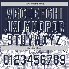 Загрузить изображение в средство просмотра галереи, Custom Navy White 3D Pattern Design Atlanta Cityscape Urban Map Authentic Baseball Jersey