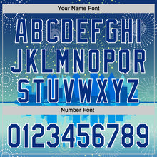 Загрузить изображение в средство просмотра галереи, Custom Blue Royal-White 3D Pattern Design Atlanta Cityscape Fireworks Authentic Baseball Jersey