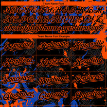 Load image into Gallery viewer, Custom Black Thunder Blue-Orange 3D Pattern Design Splash Authentic Baseball Jersey