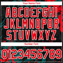 Charger l'image dans la galerie, Custom Black Fire Red Midnight Green-White 3D Pattern Design Splash Authentic Baseball Jersey