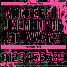 Load image into Gallery viewer, Custom Black Green-Pink 3D Pattern Design Splash Authentic Baseball Jersey