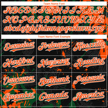 Load image into Gallery viewer, Custom Black Orange Green-White 3D Pattern Design Splash Authentic Baseball Jersey