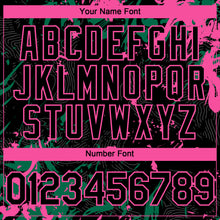 Charger l'image dans la galerie, Custom Black Kelly Green-Pink 3D Pattern Design Splash Authentic Baseball Jersey