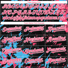 Charger l'image dans la galerie, Custom Black Neon Pink Sky Blue-White 3D Pattern Design Splash Authentic Baseball Jersey