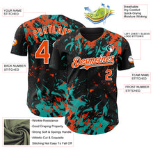 Load image into Gallery viewer, Custom Black Orange Aqua-White 3D Pattern Design Splash Authentic Baseball Jersey