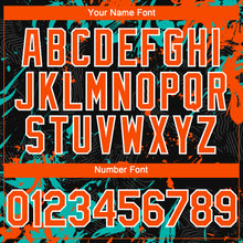Load image into Gallery viewer, Custom Black Orange Aqua-White 3D Pattern Design Splash Authentic Baseball Jersey