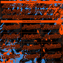 Charger l'image dans la galerie, Custom Black Electric Blue-Orange 3D Pattern Design Splash Authentic Baseball Jersey