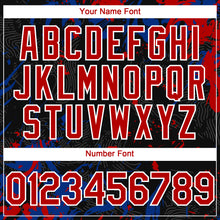 Загрузить изображение в средство просмотра галереи, Custom Black Red Royal-White 3D Pattern Design Splash Authentic Baseball Jersey