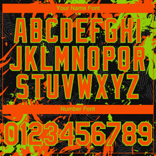 Charger l'image dans la galerie, Custom Black Orange-Neon Green 3D Pattern Design Splash Authentic Baseball Jersey