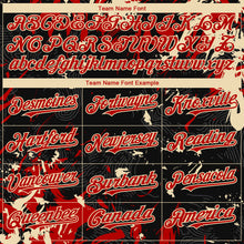 Загрузить изображение в средство просмотра галереи, Custom Black Red-Cream 3D Pattern Design Splash Authentic Baseball Jersey