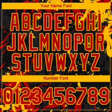 Загрузить изображение в средство просмотра галереи, Custom Black Red-Gold 3D Pattern Design Splash Authentic Baseball Jersey