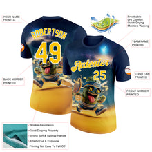 Загрузить изображение в средство просмотра галереи, Custom Blue Yellow-White 3D Funny Pickleball Paddles Balls Performance T-Shirt