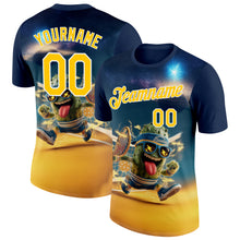 Загрузить изображение в средство просмотра галереи, Custom Blue Yellow-White 3D Funny Pickleball Paddles Balls Performance T-Shirt