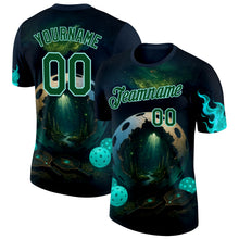 Загрузить изображение в средство просмотра галереи, Custom Blue Green-Ice Blue 3D Pickleball Paddles Balls Fantasy Performance T-Shirt