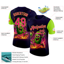 Загрузить изображение в средство просмотра галереи, Custom Blue Hot Pink-Neon Green 3D Funny Pickleball Paddles Balls Performance T-Shirt