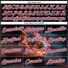 Загрузить изображение в средство просмотра галереи, Custom Navy Crimson-White 3D Flame Pickleball Paddles Balls Performance T-Shirt