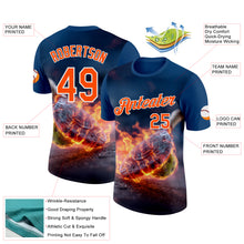 Загрузить изображение в средство просмотра галереи, Custom Blue Orange-White 3D Flame Pickleball Paddles Balls Performance T-Shirt