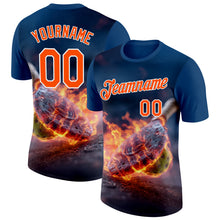 Загрузить изображение в средство просмотра галереи, Custom Blue Orange-White 3D Flame Pickleball Paddles Balls Performance T-Shirt